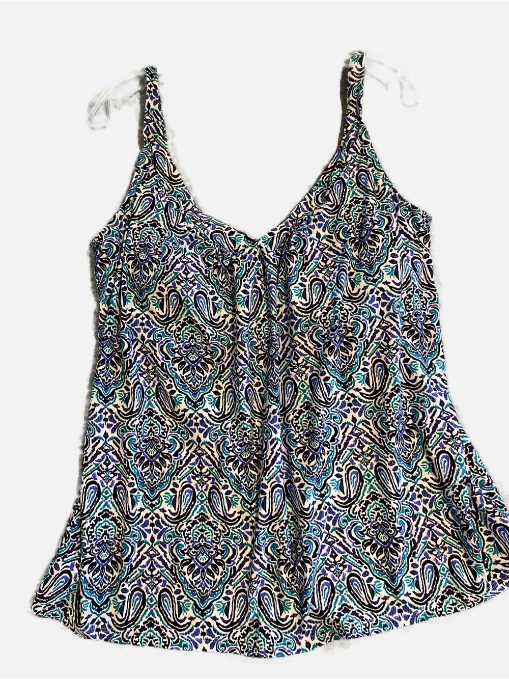 Leilani Women’s Blue Paisley Swimsuit Tankini Swim Top Boho Aztec Tribal 16